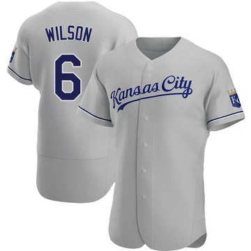 Men's Willie Wilson Kansas City Royals ＃6 Gray Authentic - Road Jersey
