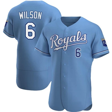 Men's Willie Wilson Kansas City Royals ＃6 Light Blue Authentic - Alternate Jersey