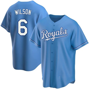 Men's Willie Wilson Kansas City Royals ＃6 Light Blue Replica - Alternate Jersey