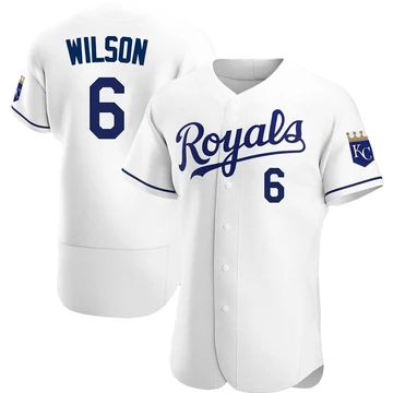 Men's Willie Wilson Kansas City Royals ＃6 White Authentic - Home Jersey