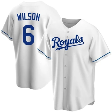 Youth Willie Wilson Kansas City Royals ＃6 White Replica - Home Jersey
